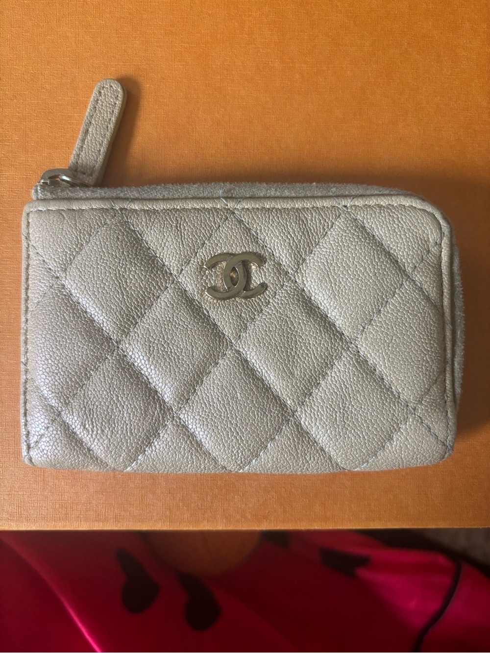 Chanel Quilted Port Cles Light Gold Key Holder Keychain Card Holder Pouch